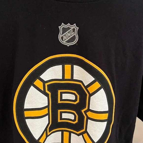 ADIDAS NHL T SHIRT BOSTON BRUINS CHARLIE MCAVOY BLACK SIZE MEN'S L - Picture 2 of 5